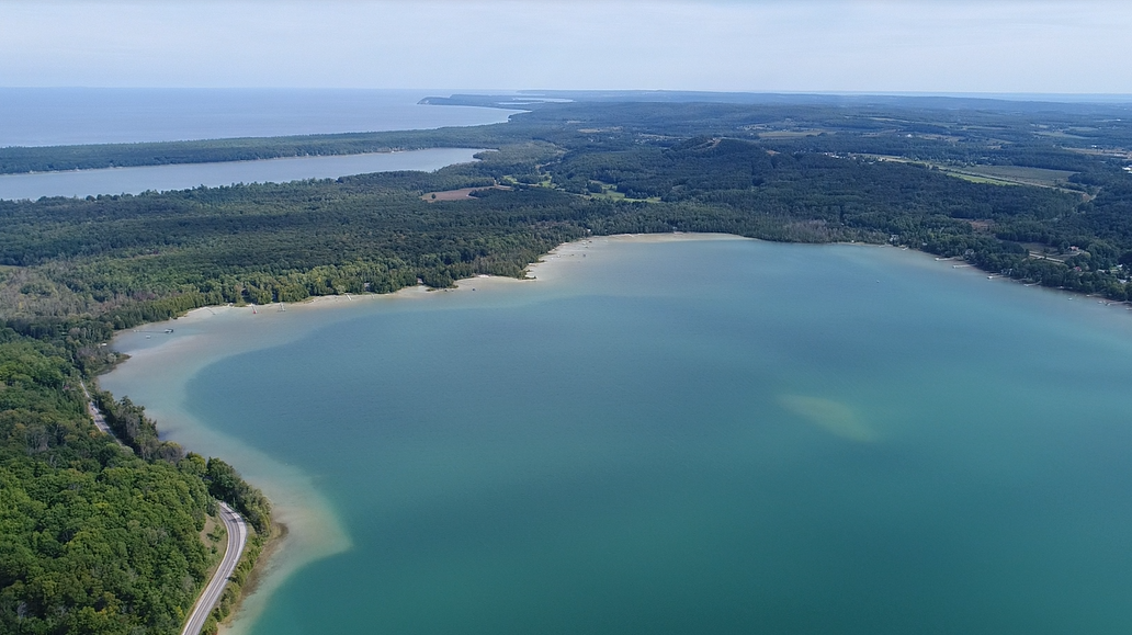 View North from Lime Lake to Good Harbor Bay on Lake Michigan